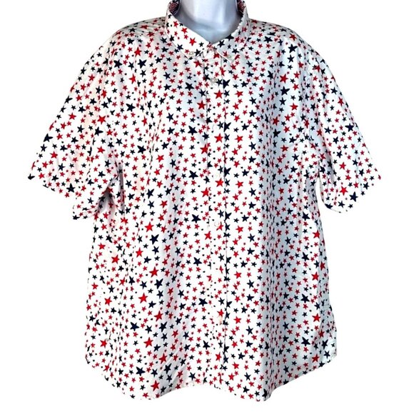 International Report Other - International Report Patriotic 4th of July Short Sleeve Button Up Shirt Mens XXL